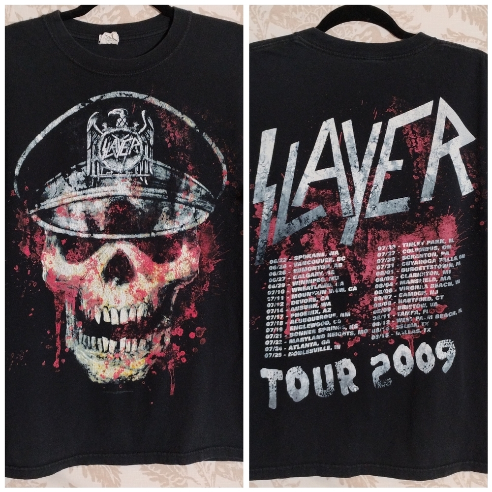 Slayer 2009 Tour Authentic Anvil Tag Band T-Shirt | Vintage Metal Tee | Size M